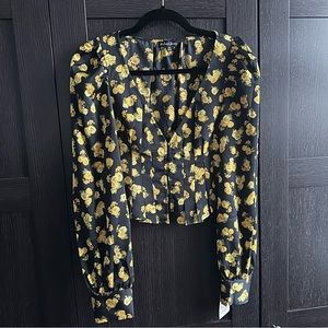 For Love and Lemons Elisa Floral Print Top Blouse